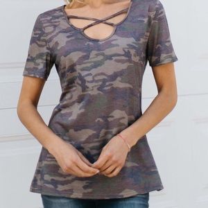 New camo crisscross top